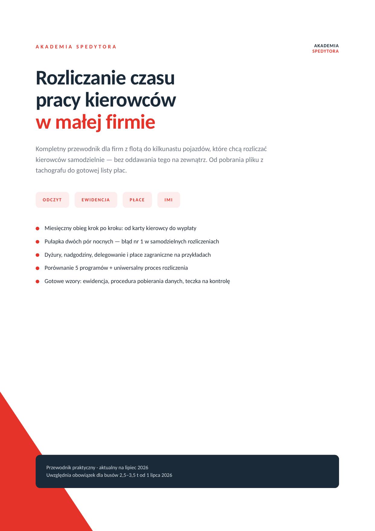 Okładka przewodnika Rozliczanie czasu pracy kierowców