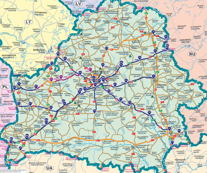 Źródło: http://beltoll.by/images/toll_road_maps/march2018/Road-Map_beltoll-by_RU.pdf